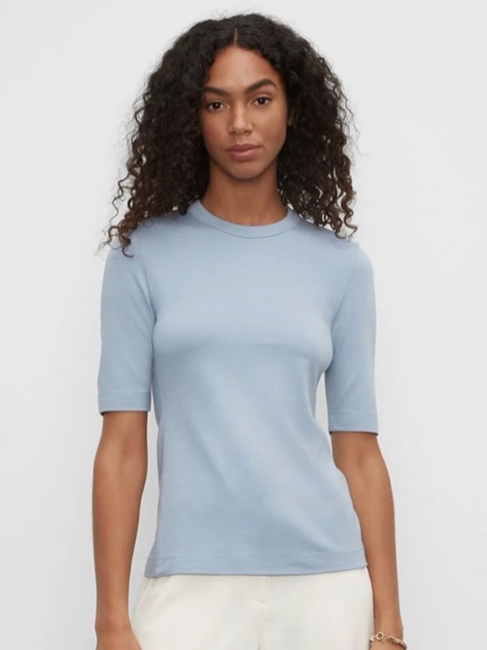Club Monaco Pale Blue Short-Sleeve Crewneck Top